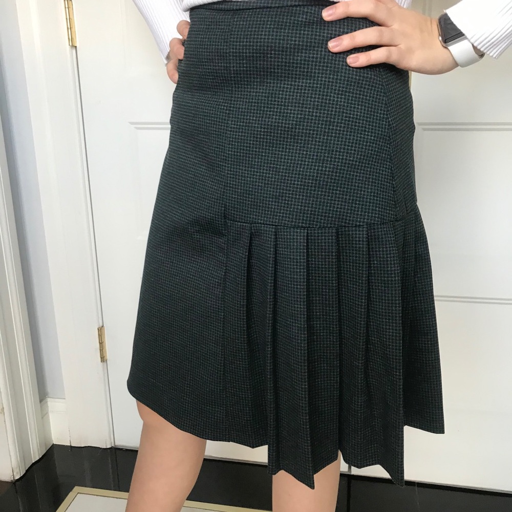 Plaid half pleat skirt